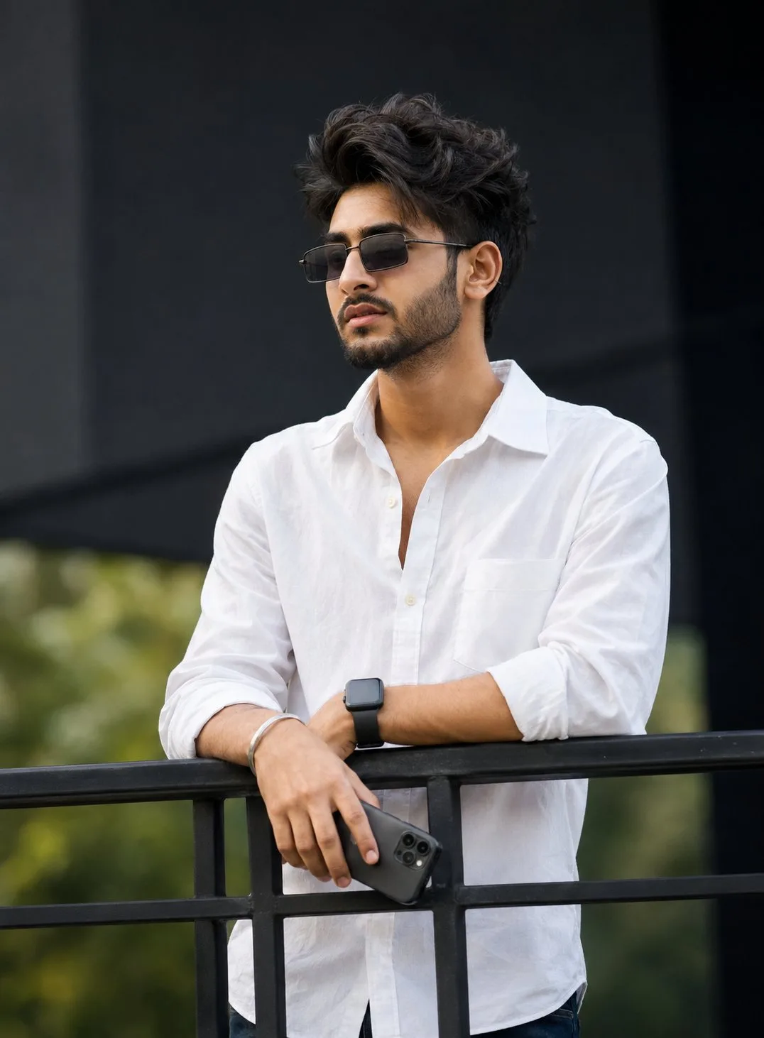 White Shirt Outdoor Fashion Portrait